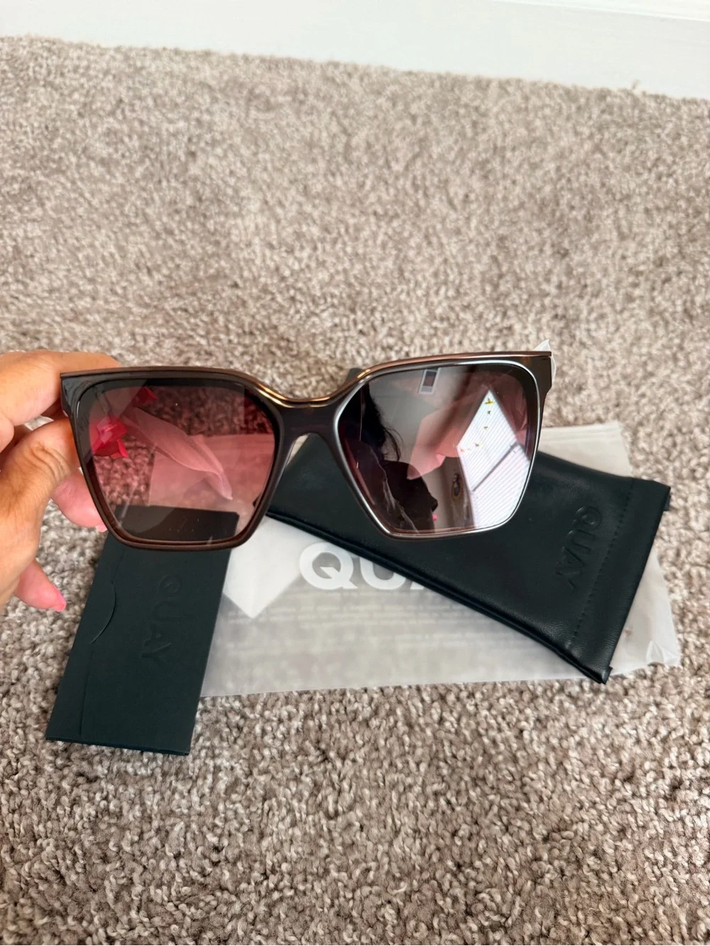 NIB Quay Level up remixed oversized square sunglasses unisex 51mm